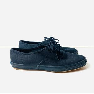 Keds Canvas Sneakers Lace Up Black Womens Size 7.5